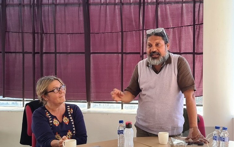 Prof Sudipto Acharyya speaking during the valedictory programme of 10-day screenplay writing training held in Kohima on November 25. (DIPR Photo)